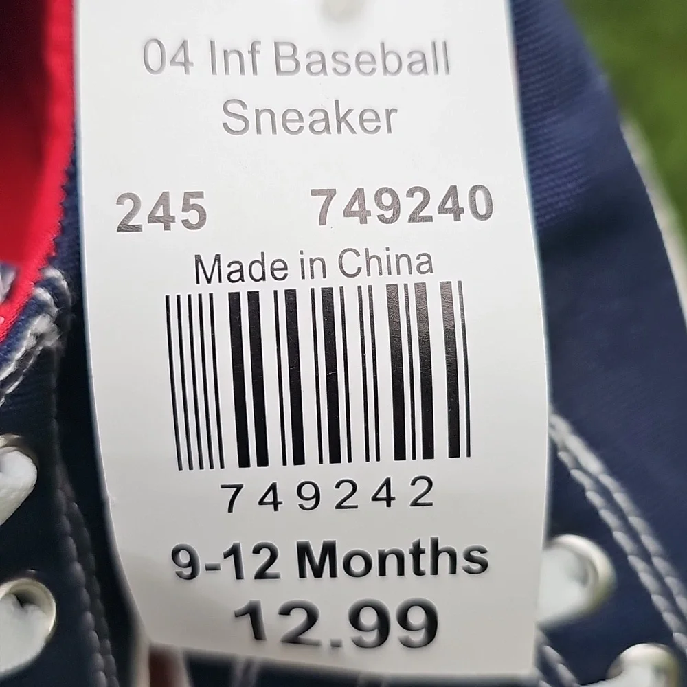 Baseball Sneakers Unisex Baby 9-12 Months New